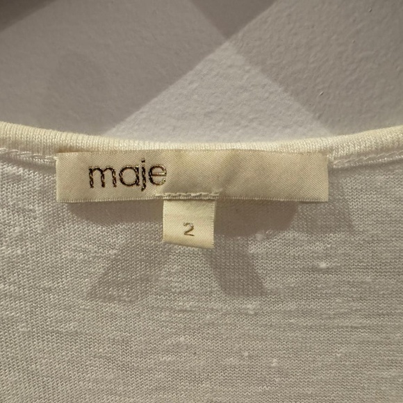 MAJE - Linen lace light breezy short sleeve t-shirt - Picture 2 of 5